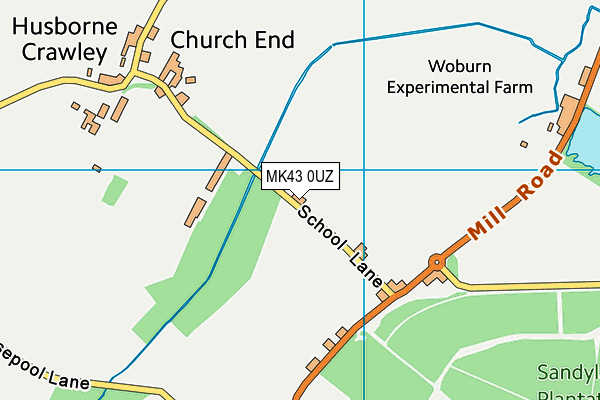 MK43 0UZ map - OS VectorMap District (Ordnance Survey)