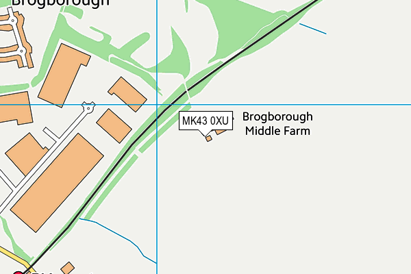 MK43 0XU map - OS VectorMap District (Ordnance Survey)