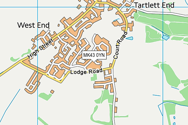 MK43 0YN map - OS VectorMap District (Ordnance Survey) MK43 0YN map - OS VectorMap District (Ordnance Survey)