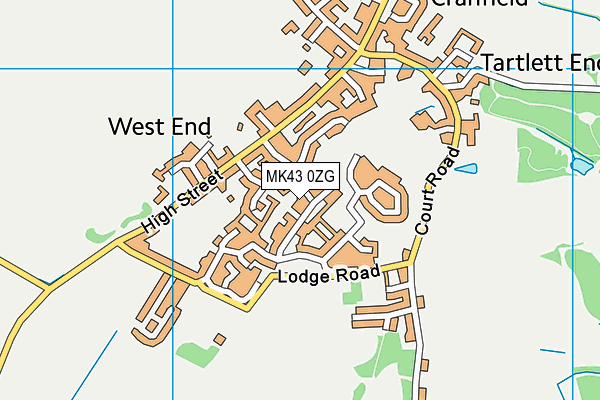 MK43 0ZG map - OS VectorMap District (Ordnance Survey) MK43 0ZG map - OS VectorMap District (Ordnance Survey)