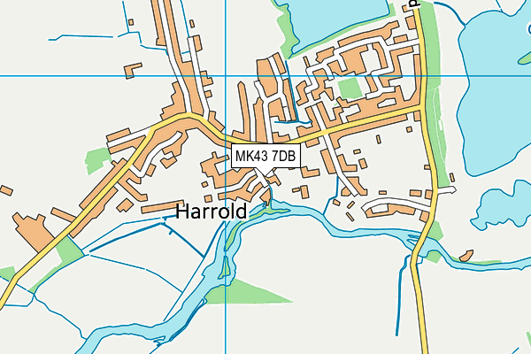 MK43 7DB map - OS VectorMap District (Ordnance Survey)