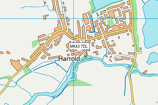 MK43 7DL map - OS VectorMap District (Ordnance Survey)