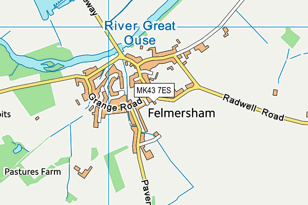 MK43 7ES map - OS VectorMap District (Ordnance Survey) MK43 7ES map - OS VectorMap District (Ordnance Survey)