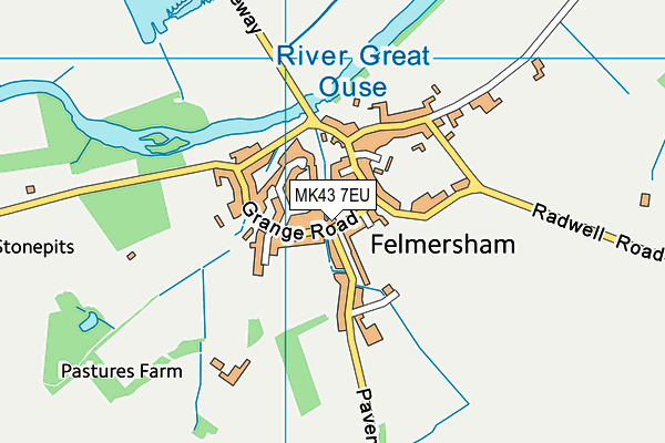 MK43 7EU map - OS VectorMap District (Ordnance Survey)