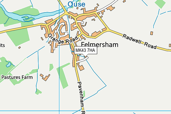 MK43 7HA map - OS VectorMap District (Ordnance Survey) MK43 7HA map - OS VectorMap District (Ordnance Survey)