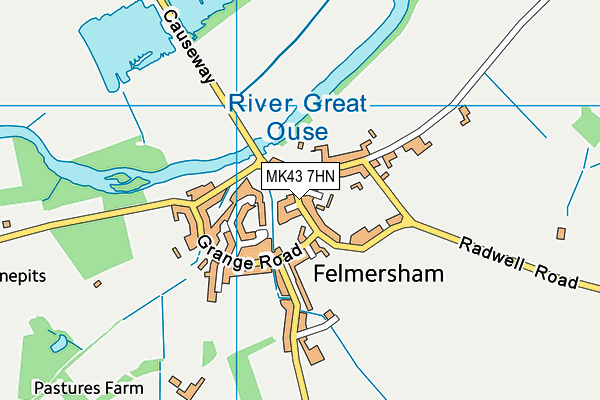 MK43 7HN map - OS VectorMap District (Ordnance Survey)