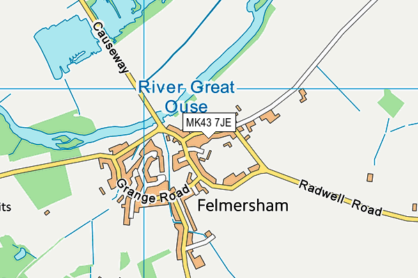 MK43 7JE map - OS VectorMap District (Ordnance Survey) MK43 7JE map - OS VectorMap District (Ordnance Survey)