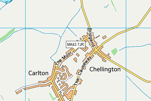 MK43 7JR map - OS VectorMap District (Ordnance Survey)