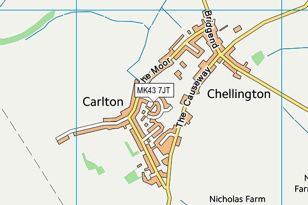 MK43 7JT map - OS VectorMap District (Ordnance Survey) MK43 7JT map - OS VectorMap District (Ordnance Survey)