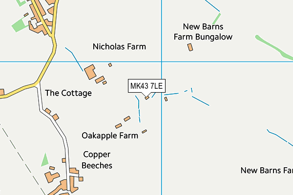 MK43 7LE map - OS VectorMap District (Ordnance Survey)