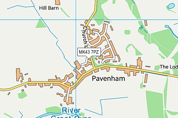 MK43 7PZ map - OS VectorMap District (Ordnance Survey) MK43 7PZ map - OS VectorMap District (Ordnance Survey)