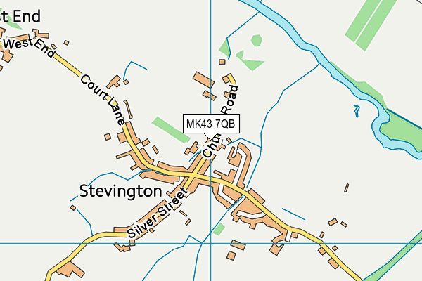 MK43 7QB map - OS VectorMap District (Ordnance Survey)
