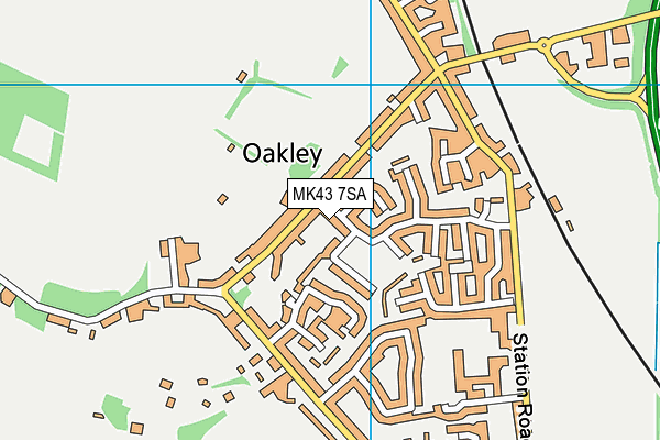 MK43 7SA map - OS VectorMap District (Ordnance Survey) MK43 7SA map - OS VectorMap District (Ordnance Survey)