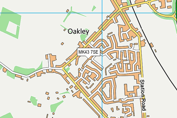 MK43 7SE map - OS VectorMap District (Ordnance Survey) MK43 7SE map - OS VectorMap District (Ordnance Survey)