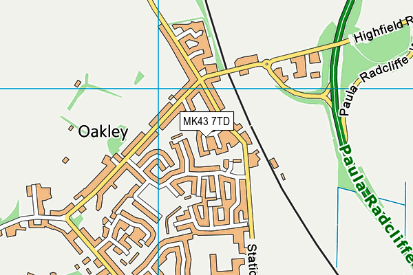 MK43 7TD map - OS VectorMap District (Ordnance Survey) MK43 7TD map - OS VectorMap District (Ordnance Survey)
