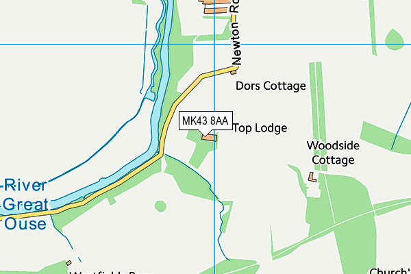 MK43 8AA map - OS VectorMap District (Ordnance Survey) MK43 8AA map - OS VectorMap District (Ordnance Survey)