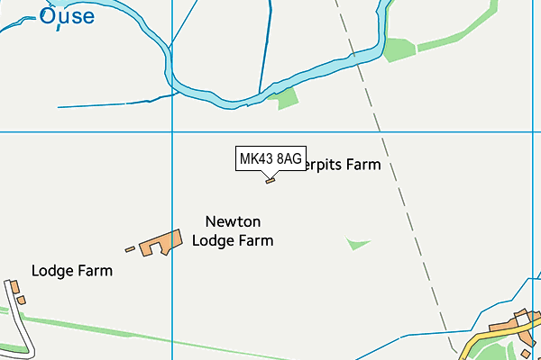 MK43 8AG map - OS VectorMap District (Ordnance Survey)