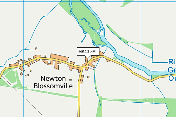 MK43 8AL map - OS VectorMap District (Ordnance Survey)
