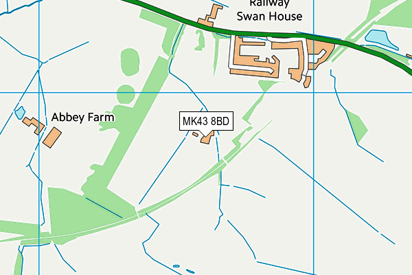 MK43 8BD map - OS VectorMap District (Ordnance Survey)