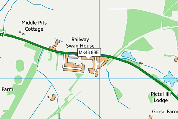 MK43 8BE map - OS VectorMap District (Ordnance Survey) MK43 8BE map - OS VectorMap District (Ordnance Survey)