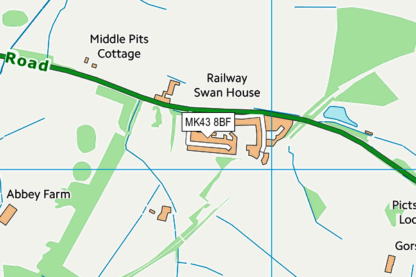 MK43 8BF map - OS VectorMap District (Ordnance Survey) MK43 8BF map - OS VectorMap District (Ordnance Survey)