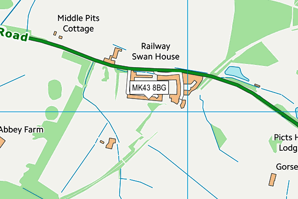 MK43 8BG map - OS VectorMap District (Ordnance Survey) MK43 8BG map - OS VectorMap District (Ordnance Survey)