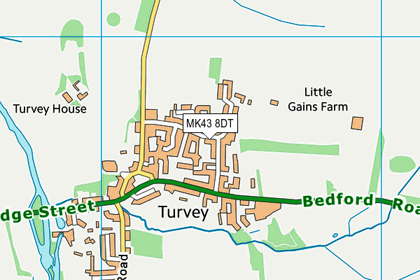 MK43 8DT map - OS VectorMap District (Ordnance Survey)