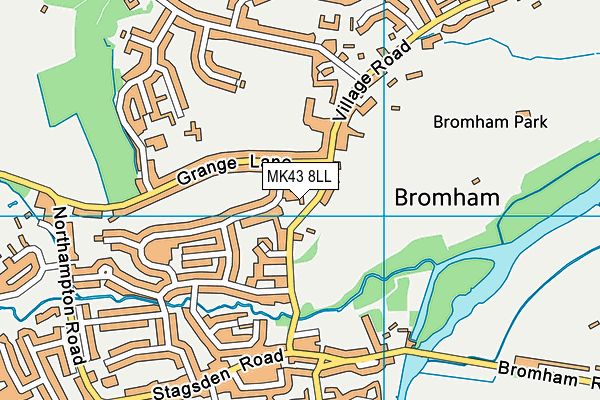 MK43 8LL map - OS VectorMap District (Ordnance Survey)