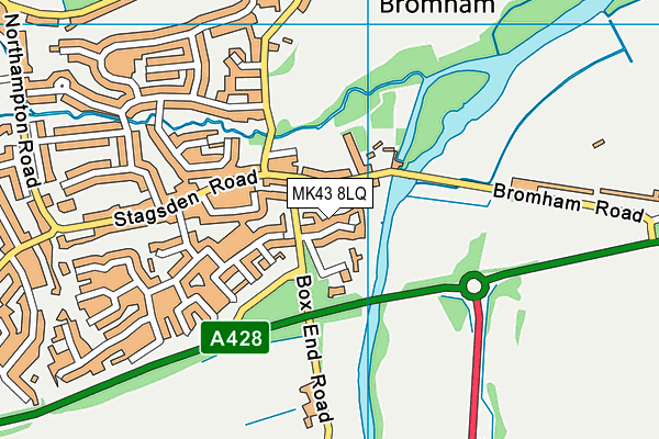 MK43 8LQ map - OS VectorMap District (Ordnance Survey)