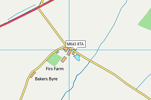 MK43 8TA map - OS VectorMap District (Ordnance Survey) MK43 8TA map - OS VectorMap District (Ordnance Survey)