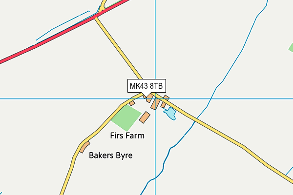 MK43 8TB map - OS VectorMap District (Ordnance Survey)