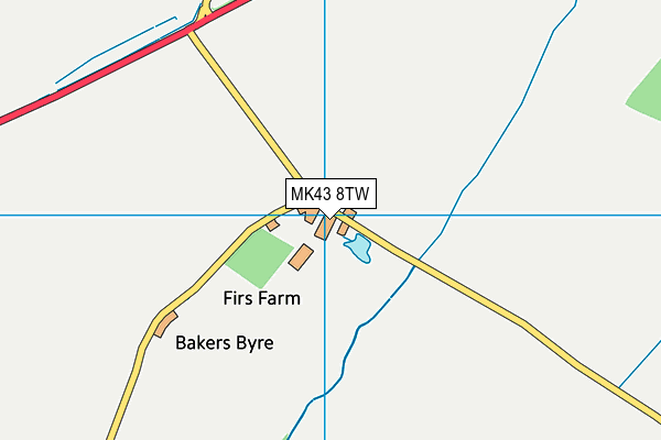 MK43 8TW map - OS VectorMap District (Ordnance Survey) MK43 8TW map - OS VectorMap District (Ordnance Survey)