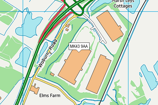 MK43 9AA map - OS VectorMap District (Ordnance Survey) MK43 9AA map - OS VectorMap District (Ordnance Survey)