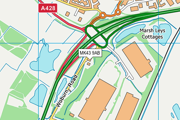 MK43 9AB map - OS VectorMap District (Ordnance Survey) MK43 9AB map - OS VectorMap District (Ordnance Survey)