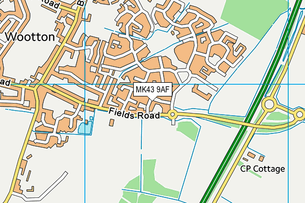 MK43 9AF map - OS VectorMap District (Ordnance Survey) MK43 9AF map - OS VectorMap District (Ordnance Survey)