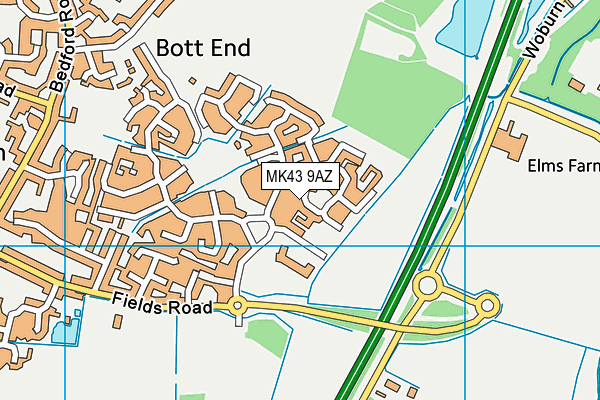 MK43 9AZ map - OS VectorMap District (Ordnance Survey) MK43 9AZ map - OS VectorMap District (Ordnance Survey)