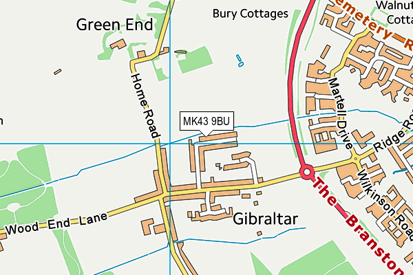 MK43 9BU map - OS VectorMap District (Ordnance Survey) MK43 9BU map - OS VectorMap District (Ordnance Survey)