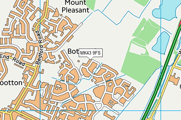 MK43 9FS map - OS VectorMap District (Ordnance Survey)