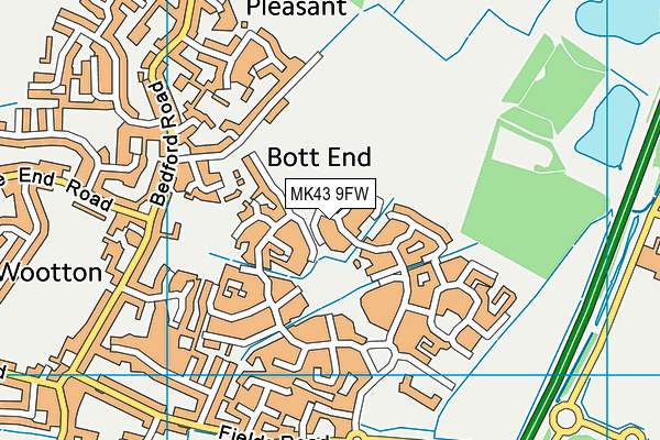 MK43 9FW map - OS VectorMap District (Ordnance Survey) MK43 9FW map - OS VectorMap District (Ordnance Survey)