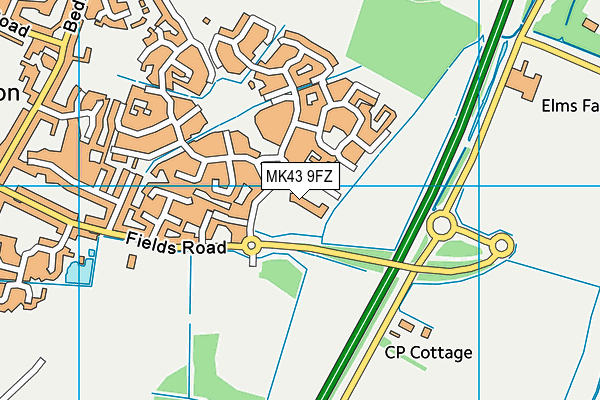MK43 9FZ map - OS VectorMap District (Ordnance Survey) MK43 9FZ map - OS VectorMap District (Ordnance Survey)
