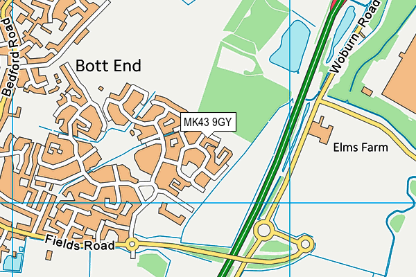 MK43 9GY map - OS VectorMap District (Ordnance Survey) MK43 9GY map - OS VectorMap District (Ordnance Survey)