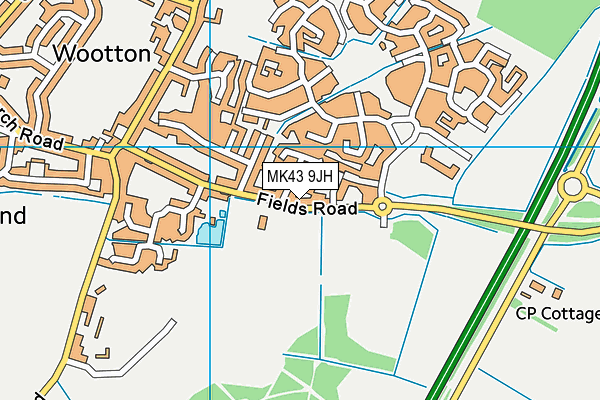 MK43 9JH map - OS VectorMap District (Ordnance Survey) MK43 9JH map - OS VectorMap District (Ordnance Survey)