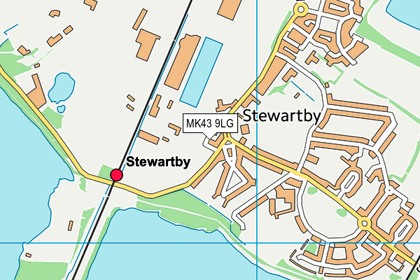 MK43 9LG map - OS VectorMap District (Ordnance Survey)