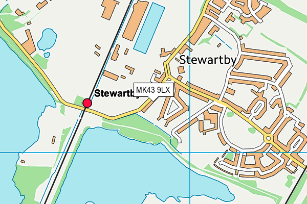 MK43 9LX map - OS VectorMap District (Ordnance Survey)