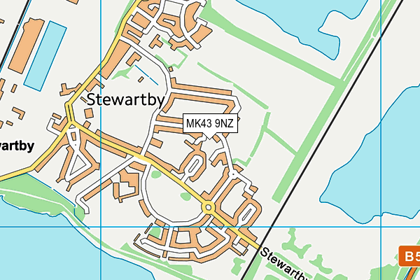 MK43 9NZ map - OS VectorMap District (Ordnance Survey)