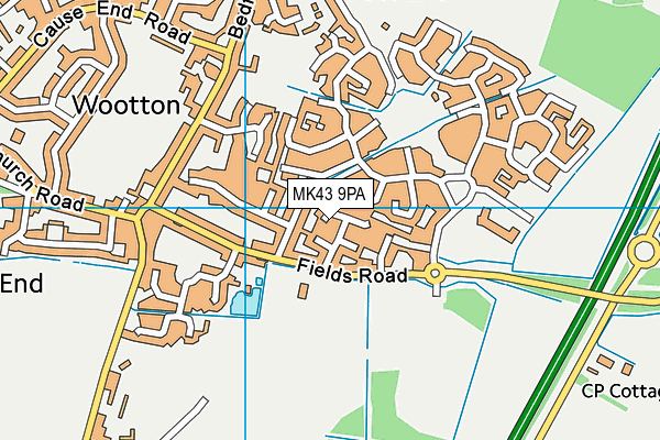 MK43 9PA map - OS VectorMap District (Ordnance Survey) MK43 9PA map - OS VectorMap District (Ordnance Survey)