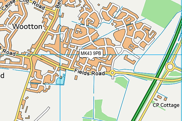 MK43 9PB map - OS VectorMap District (Ordnance Survey) MK43 9PB map - OS VectorMap District (Ordnance Survey)