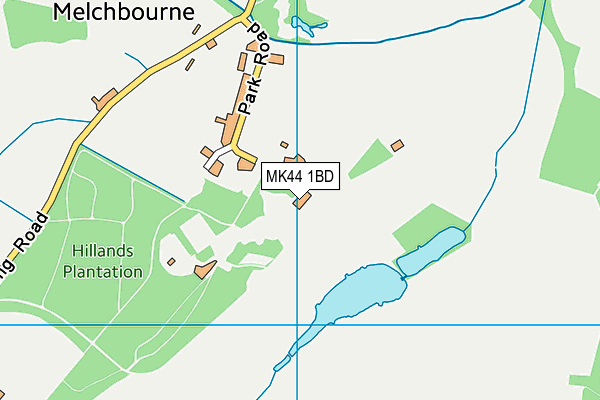 MK44 1BD map - OS VectorMap District (Ordnance Survey)