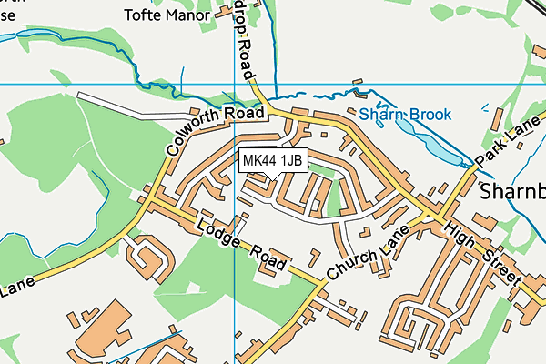 MK44 1JB map - OS VectorMap District (Ordnance Survey)