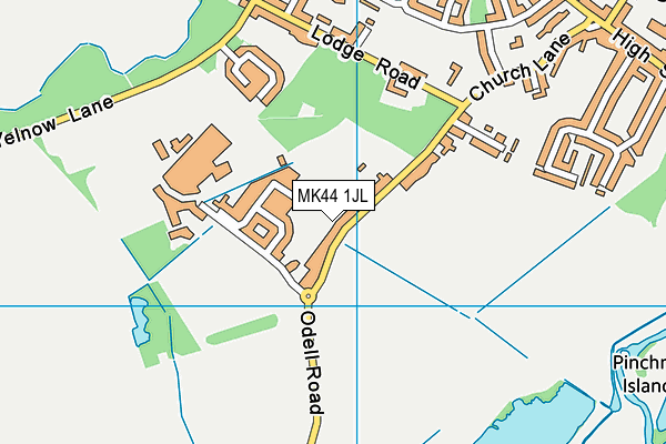 MK44 1JL map - OS VectorMap District (Ordnance Survey)